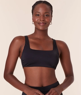 The Barbados Bikini Top - Eco Nylon - Black luxury womens swimwear, swimwear for beach vacation