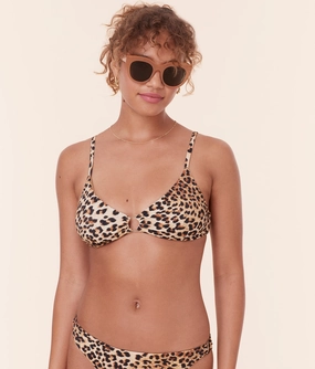The Bonita Bikini Top - Eco Nylon - Leopard classic swimwear for women, everyday swimwear ladies