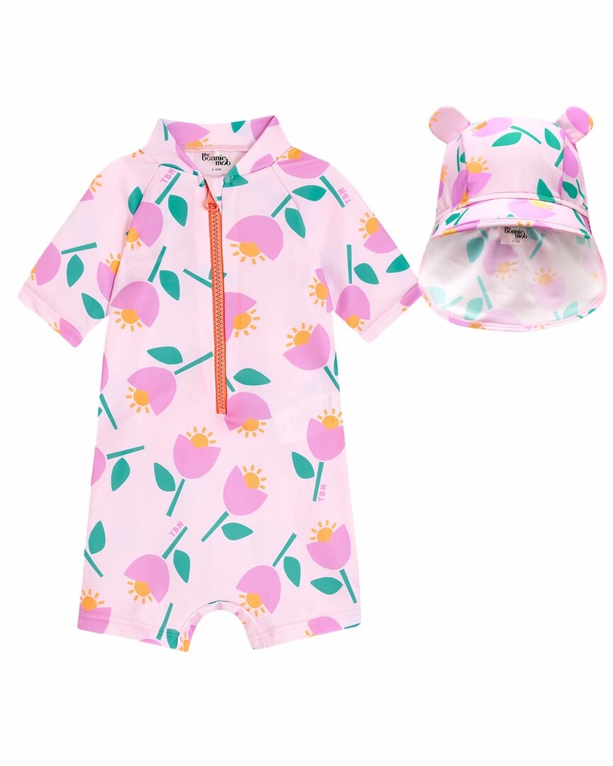 The Bonniemob Rashguard Swimsuit & Hat Set stylish teen girl swimsuits, teen girls swimwear sets