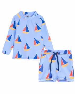 The Bonniemob Rashguard Top & Bottom 2pc Swim Set stylish teen girl swimsuits, teen girls swimwear sets