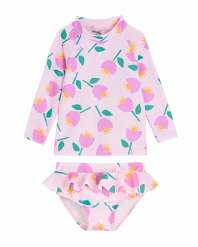 The Bonniemob Rashguard Top & Bottom 2pc Swim Set stylish teen girl swimsuits, teen girls swimwear sets