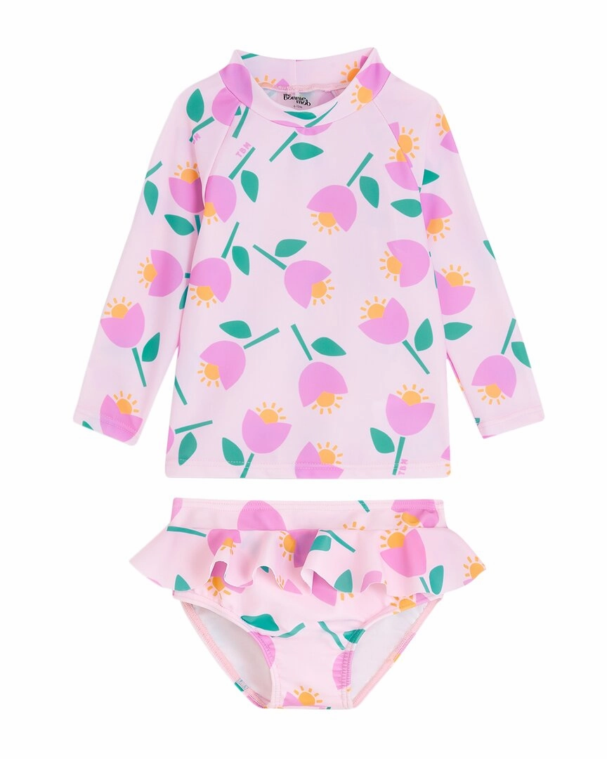 The Bonniemob Rashguard Top & Bottom 2pc Swim Set stylish teen girl swimsuits, teen girls swimwear sets