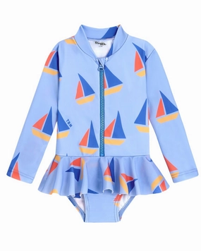 The Bonniemob Zip Long Sleeve Swimsuit stylish teen girl swimsuits, teen girls swimwear sets