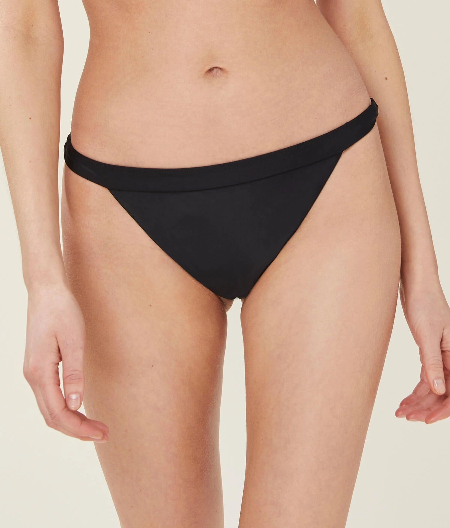 The Caicos Bikini Bottom - Glossy Eco Nylon - Black (Archive)