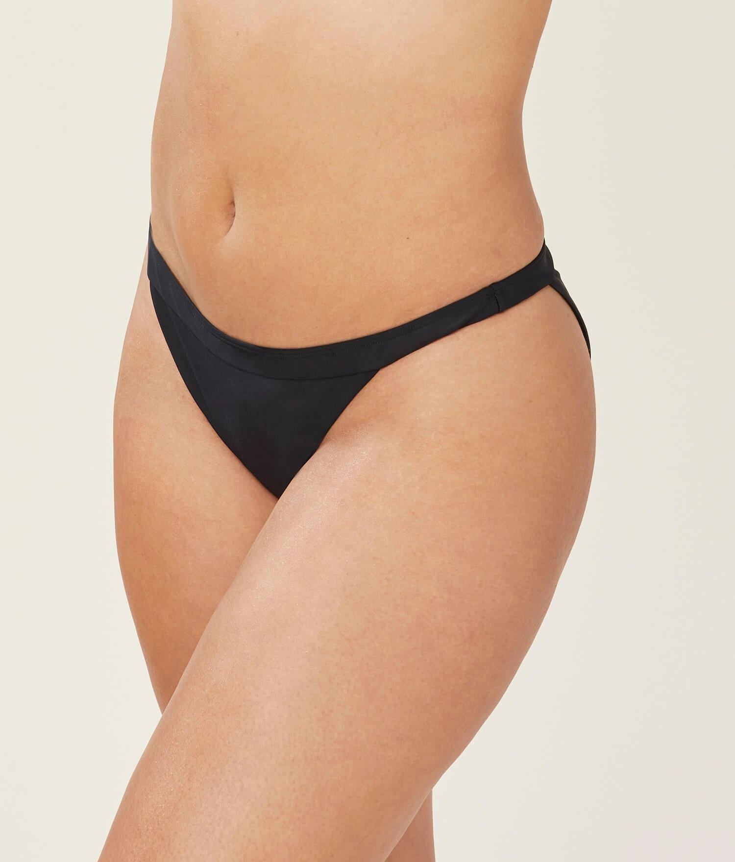 The Caicos Bikini Bottom - Glossy Eco Nylon - Black (Archive) luxury womens swimwear, swimwear for beach vacation