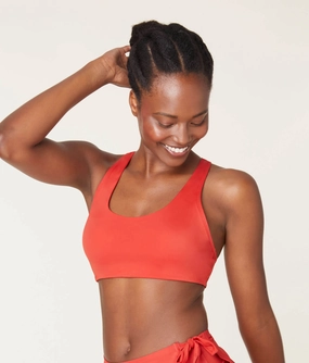 The Caledonia Bikini Top - Eco Nylon - Chili Pepper (Archive) classic swimwear for women, everyday swimwear ladies