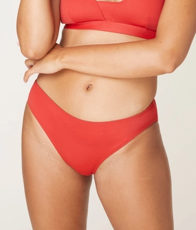 The Classic Bikini Bottom - Eco Nylon - Chili Pepper (Archive) luxury womens swimwear, swimwear for beach vacation