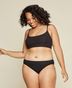 The Classic Bikini Bottom - Ribbed - Black classic swimwear for women, everyday swimwear ladies