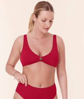 The Dalia Bikini Top - Eco Nylon - Garnet classic swimwear for women, everyday swimwear ladies