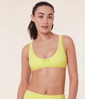 The Delray Bikini Top - Floral Lace - Limeade luxury womens swimwear, swimwear for beach vacation