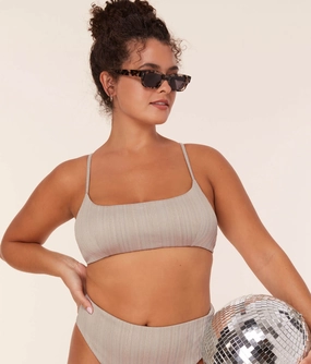 The Fiji Bikini Top - Sparkle - Disco luxury womens swimwear, swimwear for beach vacation