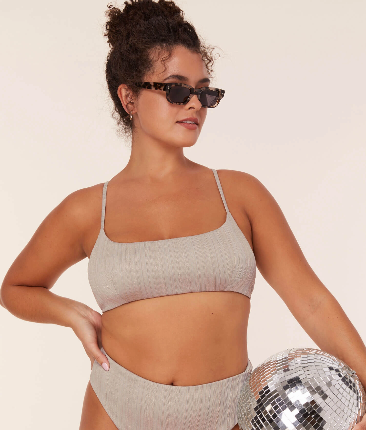 The Fiji Bikini Top - Sparkle - Disco luxury womens swimwear, swimwear for beach vacation