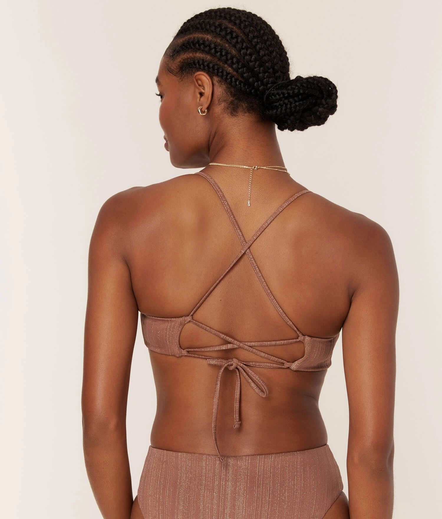 The Fiji Bikini Top - Sparkle - Latte