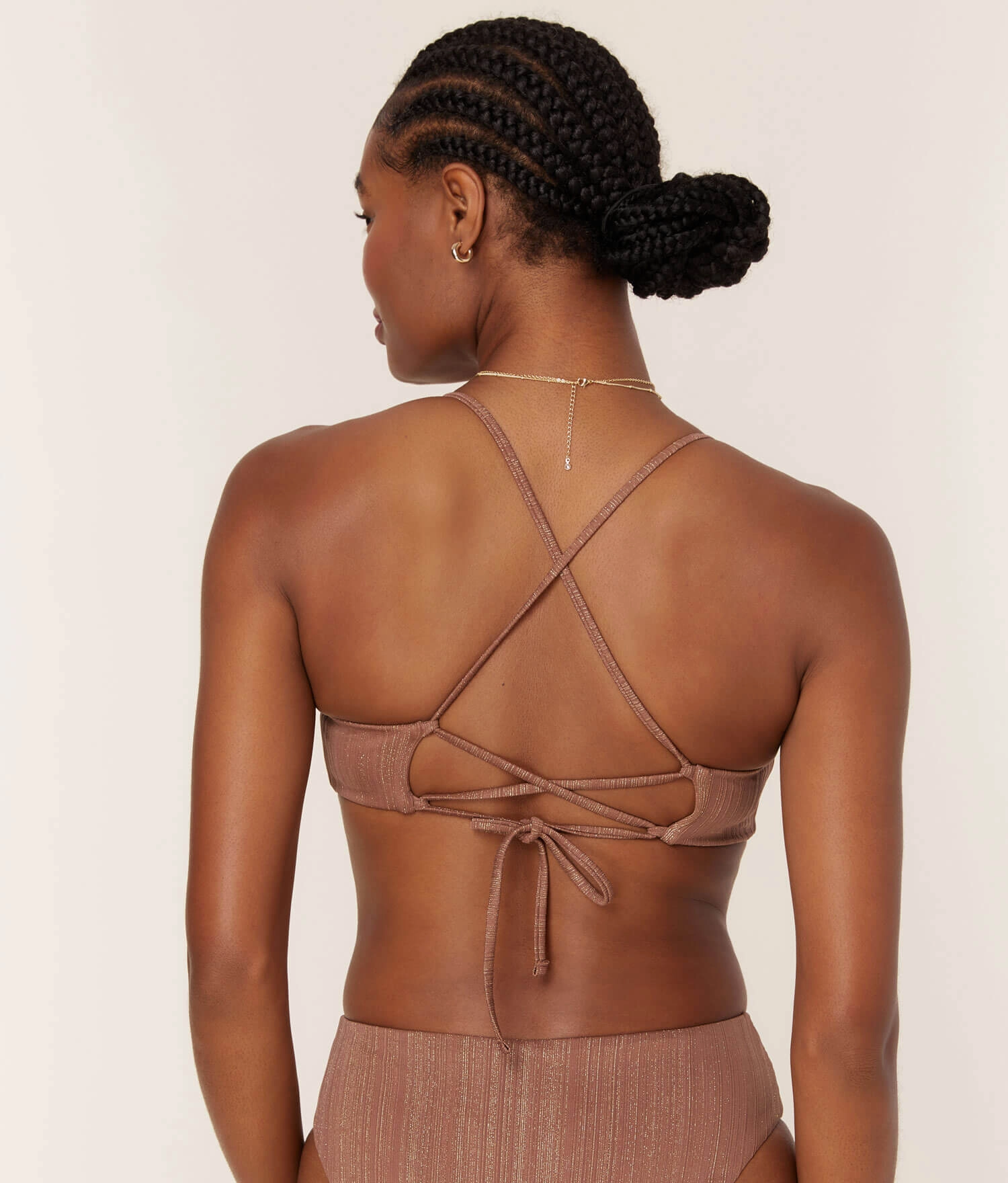 The Fiji Bikini Top - Sparkle - Latte