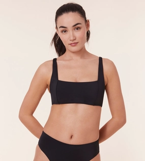 The Havana Bikini Top - Flat - Black luxury womens swimwear, swimwear for beach vacation