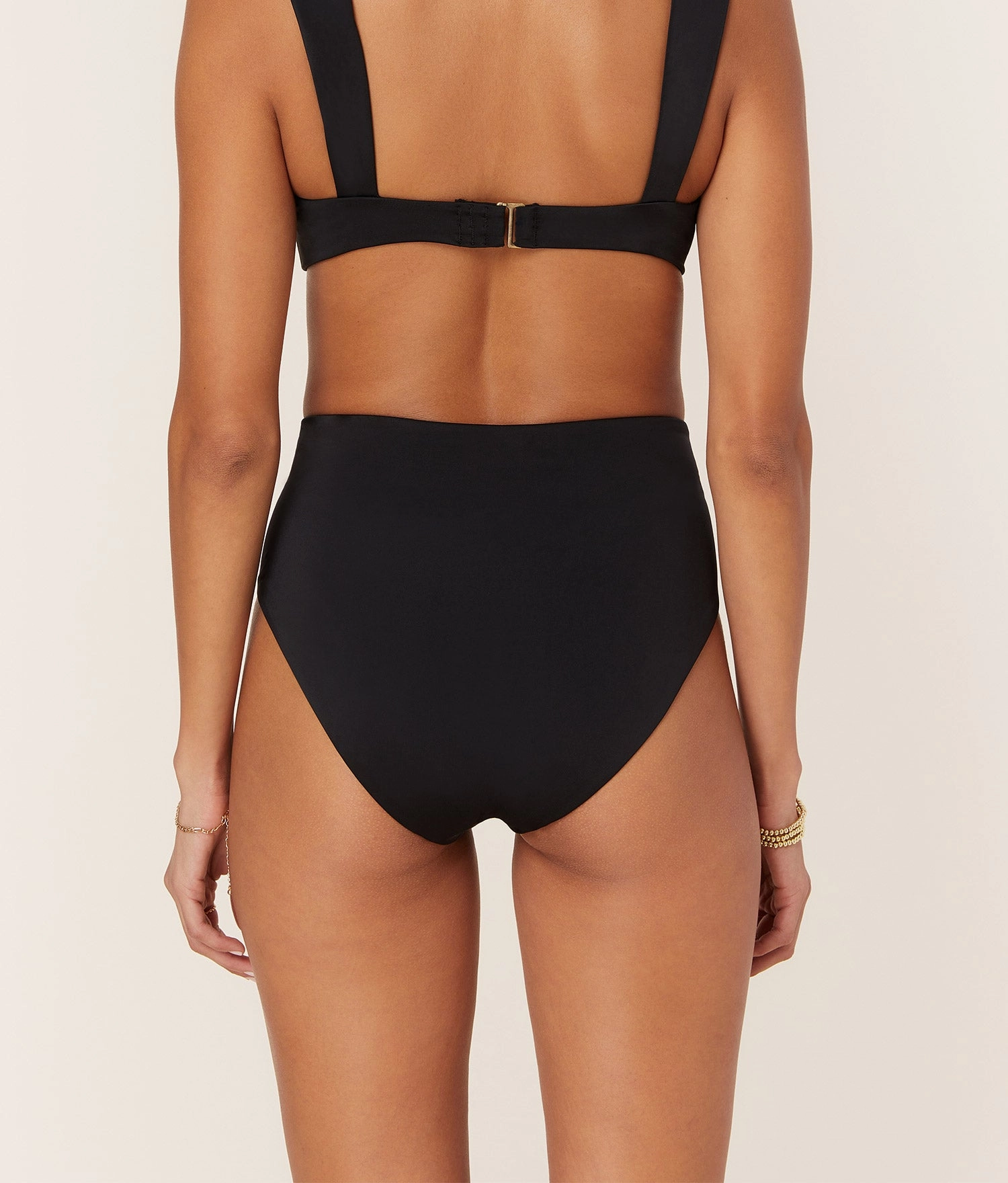 The High Rise Bikini Bottom - Eco Nylon - Black
