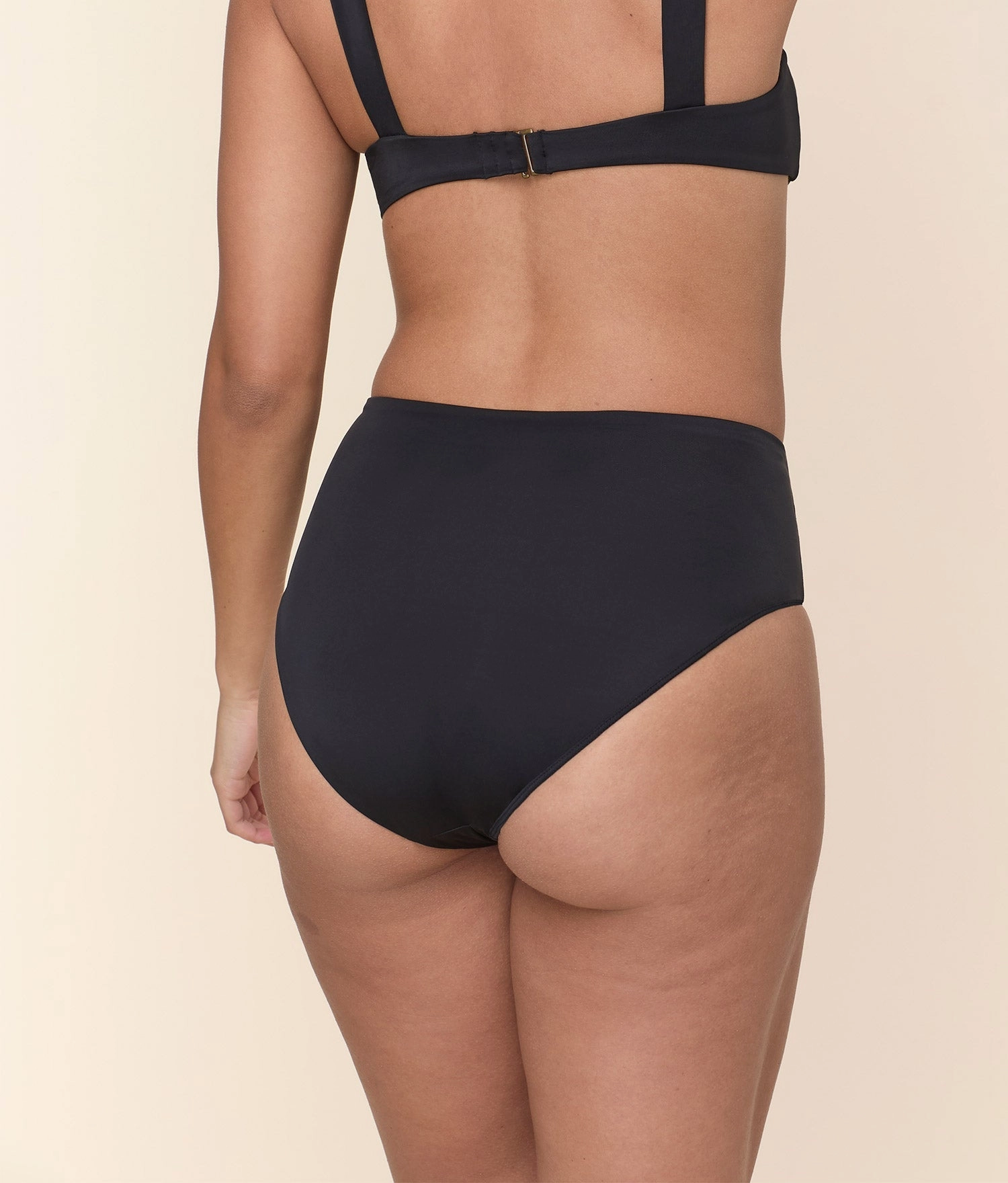 The High Rise Bikini Bottom - Eco Nylon - Black
