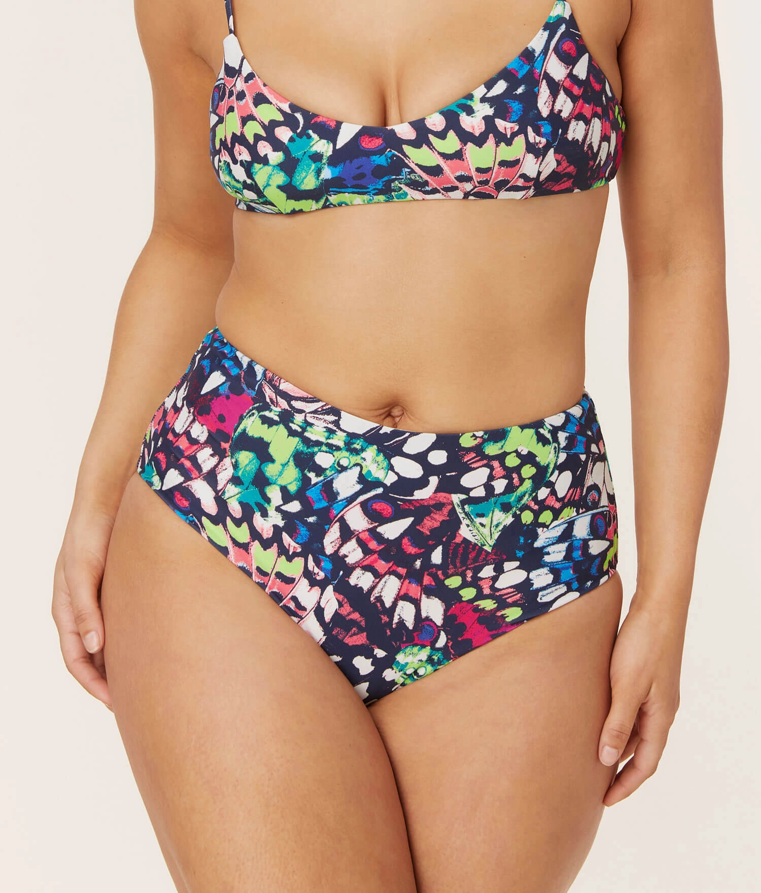 The High Waist Bikini Bottom - Eco Nylon - Butterfly classic swimwear for women, everyday swimwear ladies