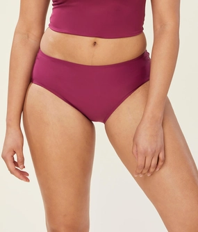 The Hipster Bikini Bottom - Glossy Eco Nylon - Plum (Archive) classic swimwear for women, everyday swimwear ladies