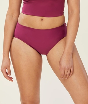 The Hipster Bikini Bottom - Glossy Eco Nylon - Plum (Archive) luxury womens swimwear, swimwear for beach vacation