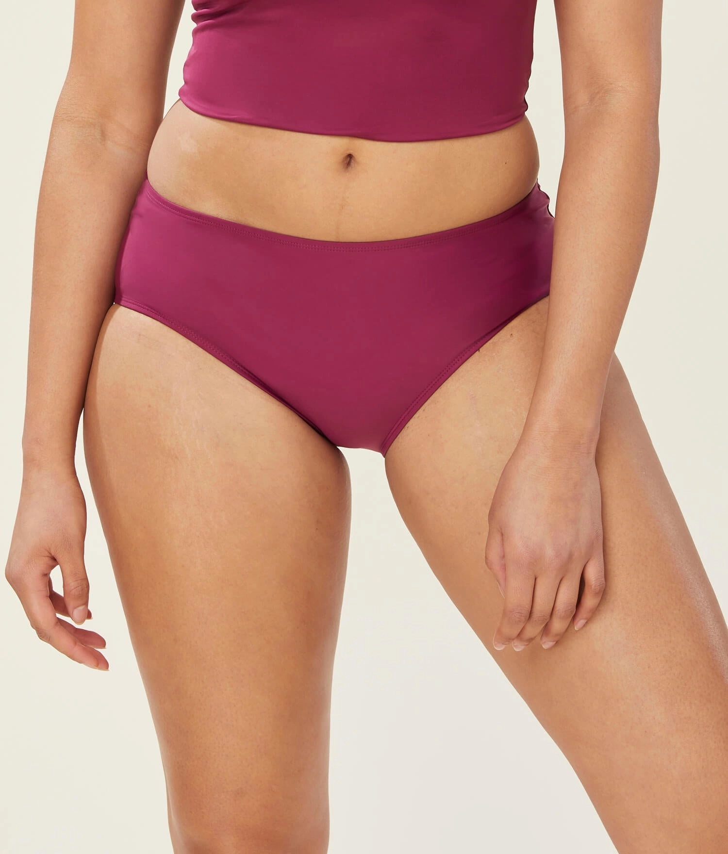 The Hipster Bikini Bottom - Glossy Eco Nylon - Plum (Archive) luxury womens swimwear, swimwear for beach vacation