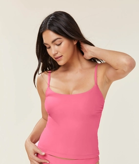 The Longline Swim Tank - Glossy Eco Nylon - Blossom (Archive) classic swimwear for women, everyday swimwear ladies