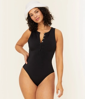 The Malibu One Piece - Eco Nylon - Black - Classic - Cheeky luxury womens swimwear, swimwear for beach vacation