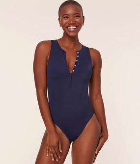 The Malibu One Piece - Eco Nylon - Navy - Classic classic swimwear for women, everyday swimwear ladies