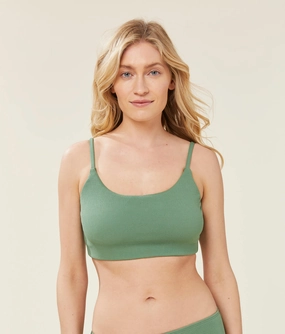 The Maui Bikini Top - Ripple - Sea Green (Archive) luxury womens swimwear, swimwear for beach vacation