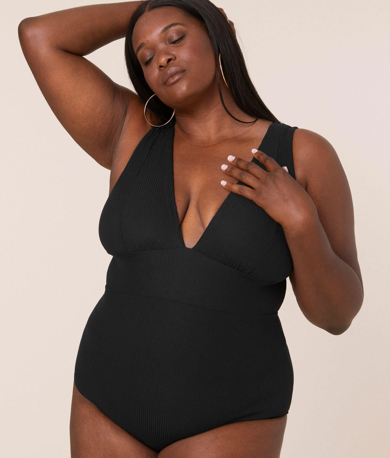 The Mykonos One Piece - Ribbed - Black - Classic