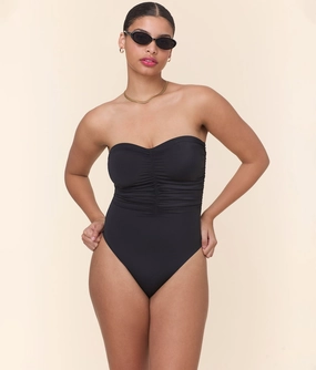 The Pana One Piece - Eco Nylon - Black - Long Torso classic swimwear for women, everyday swimwear ladies