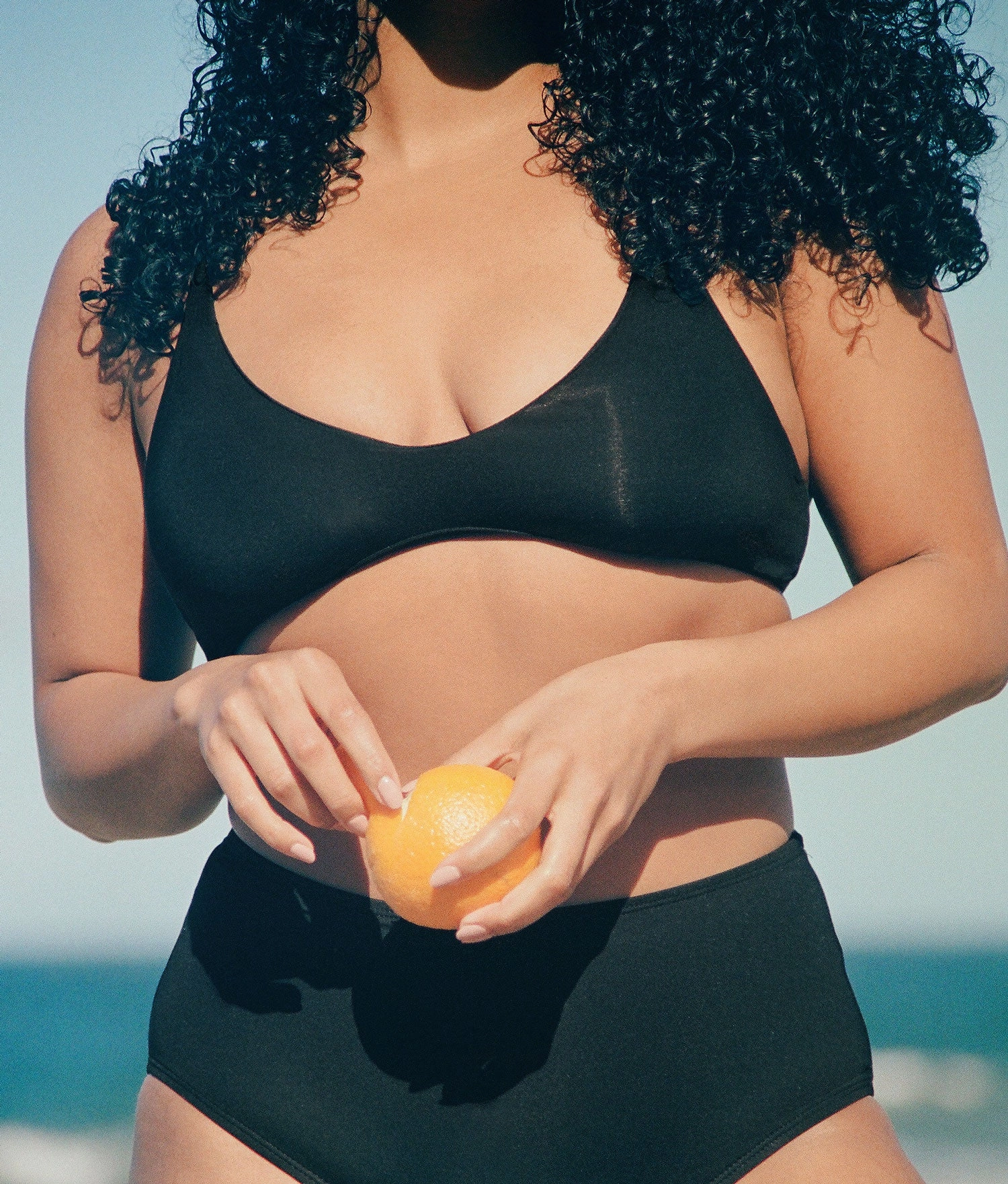 The Valencia Bikini Top - Flat - Black classic swimwear for women, everyday swimwear ladies