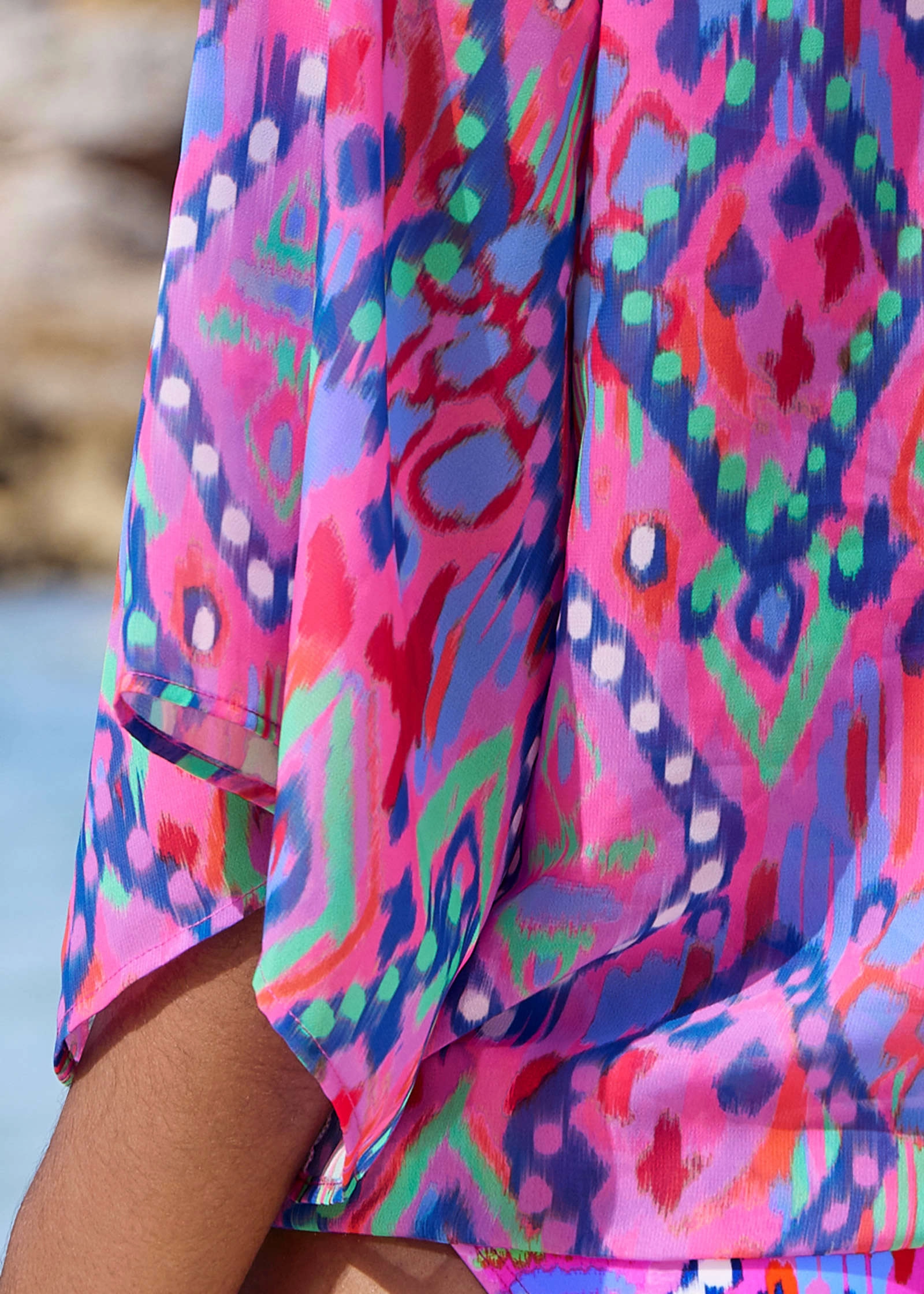Tie Front Tunic - Paradise Bright