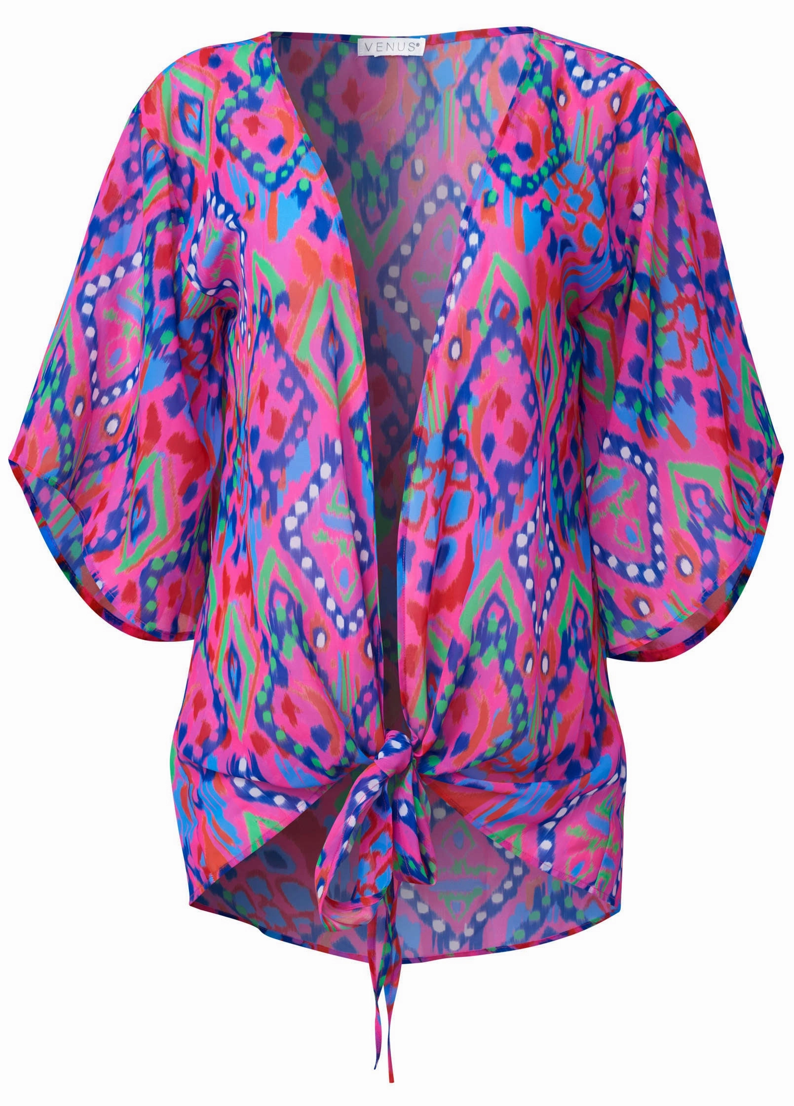 Tie Front Tunic - Paradise Bright