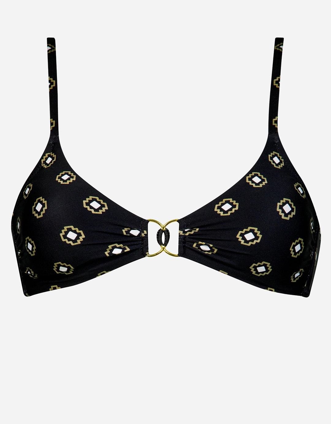 Tiles Craft Bralette Bikini Top - Black Neutrals full coverage swim tops, cute bikini tops