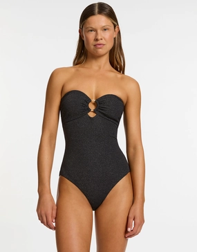 Tirari Nights Bandeau Swimsuit - Black bandeau swimsuits for women, strapless swimwear tops