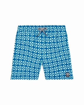 Tom & Teddy Mediterranean Tiles Swim Short boys swimwear sets, boys swim trunks