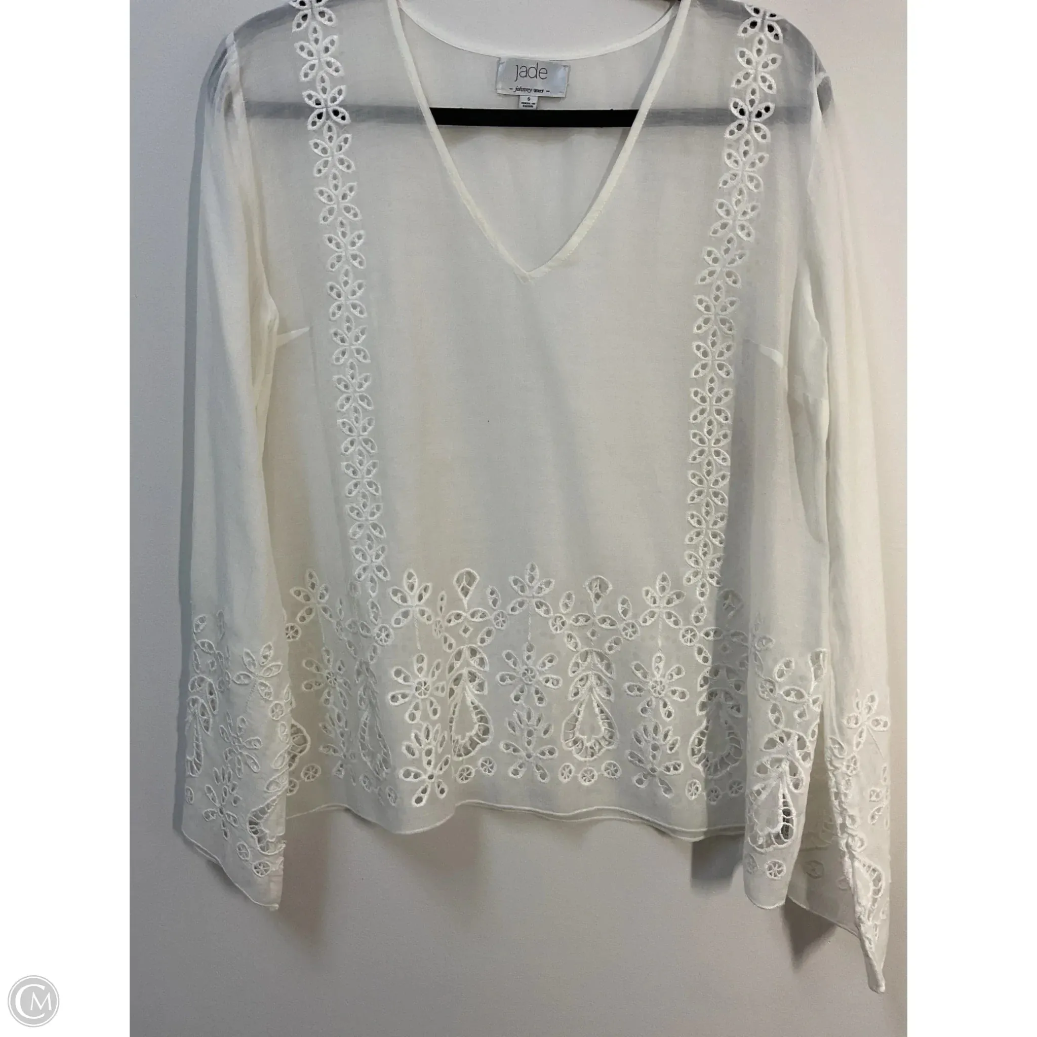 Top Long Sleeve By Johnny Was In Cream, Size: S Johnny Was Clothing