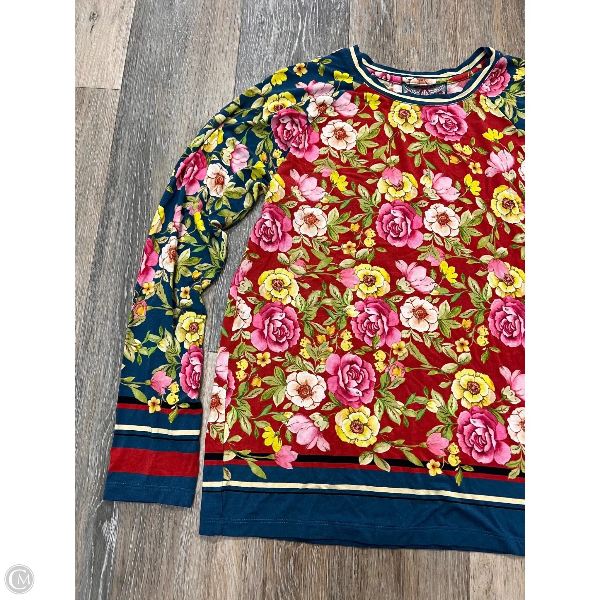 Top Long Sleeve By Johnny Was In Floral Print, Size: M Johnny Was Clothing