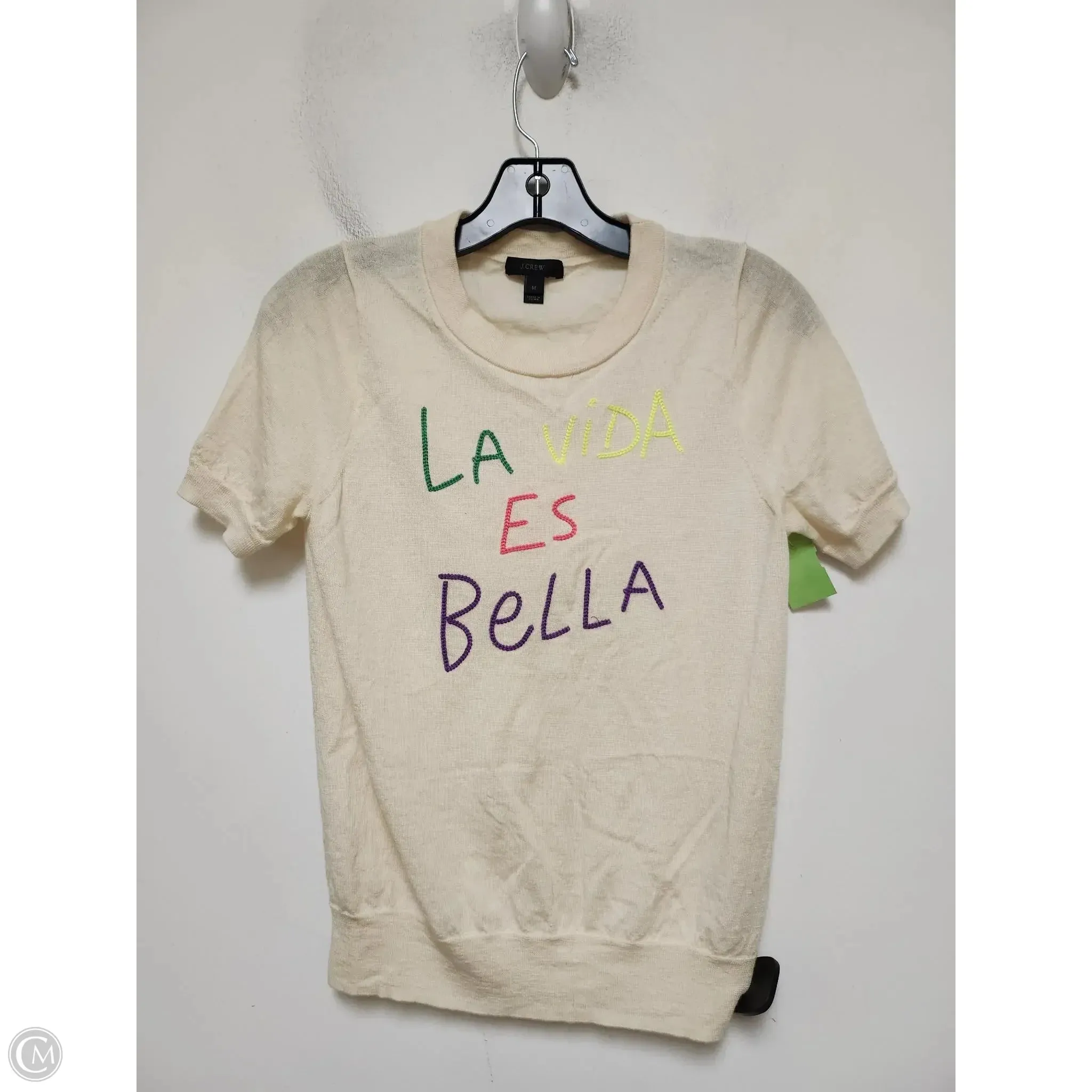 Top Short Sleeve By J. Crew In Tan, Size: M j crew