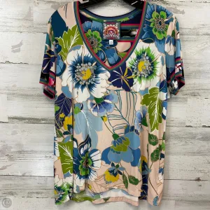 Top Short Sleeve By Johnny Was In Blue, Size: M Johnny Was Clothing