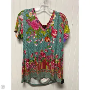 Top Short Sleeve By Johnny Was In Teal, Size: M Johnny Was Clothing