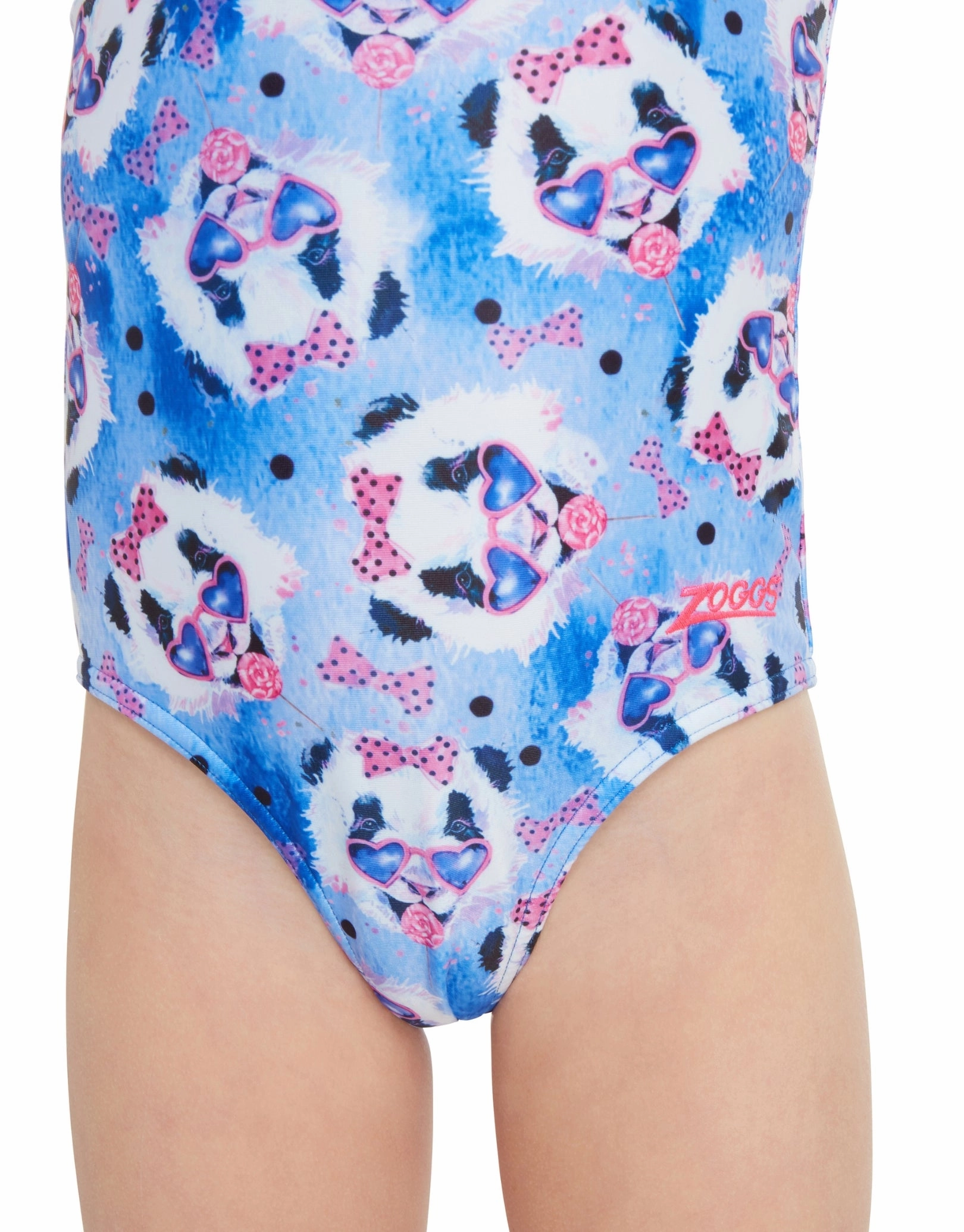 Tots Girls Party Panda Actionback Swimsuit - Blue