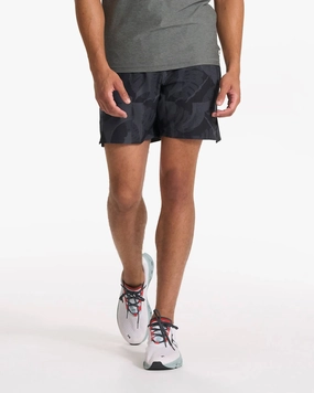 Trail Short In Charcoal Deco mens full coverage swimwear, stylish mens swim trunks