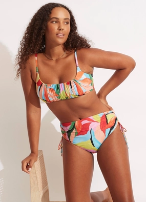 Tropfest Drawstring Hipster - Aquamarine flattering swimwear women, comfortable swimwear for women