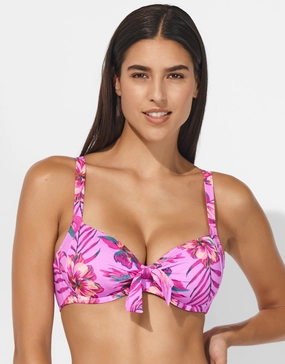 Tropic Radiance Underwired Bikini Top - Electric Pink full coverage swim tops, cute bikini tops