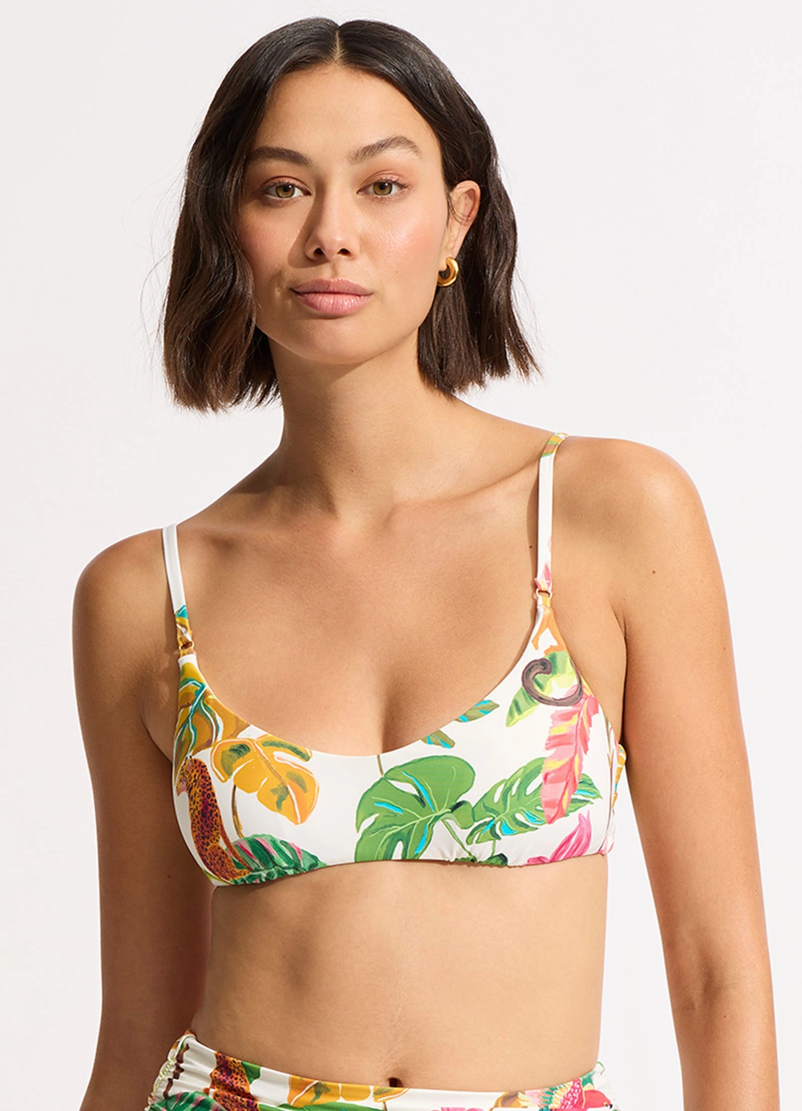 Tropica Bralette Bikini Top - Ecru two-piece bikinis for women, trendy bikinis for beachwear