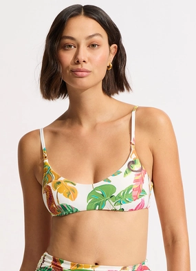 Tropica Bralette Bikini Top - Ecru two-piece bikinis for women, trendy bikinis for beachwear
