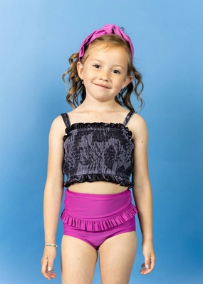 Tropical Night | Mini Bandeau Top toddler girl swimwear, summer swimwear for girls