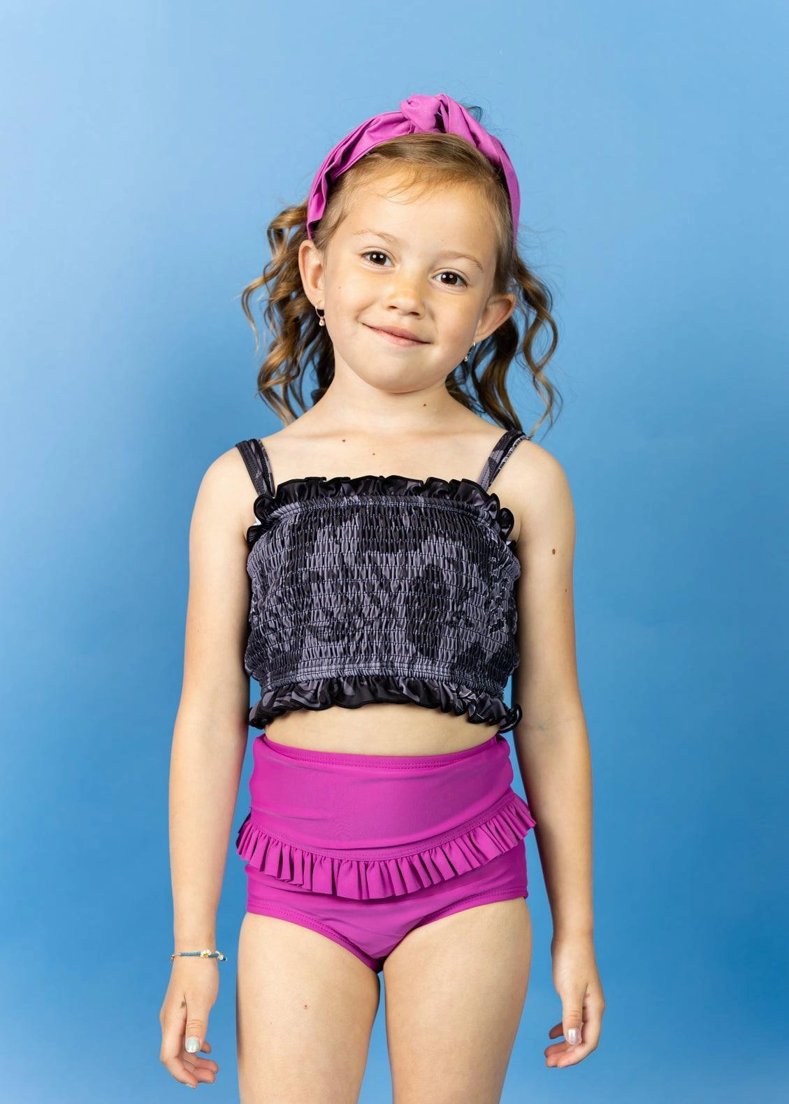 Tropical Night | Mini Bandeau Top toddler girl swimwear, summer swimwear for girls